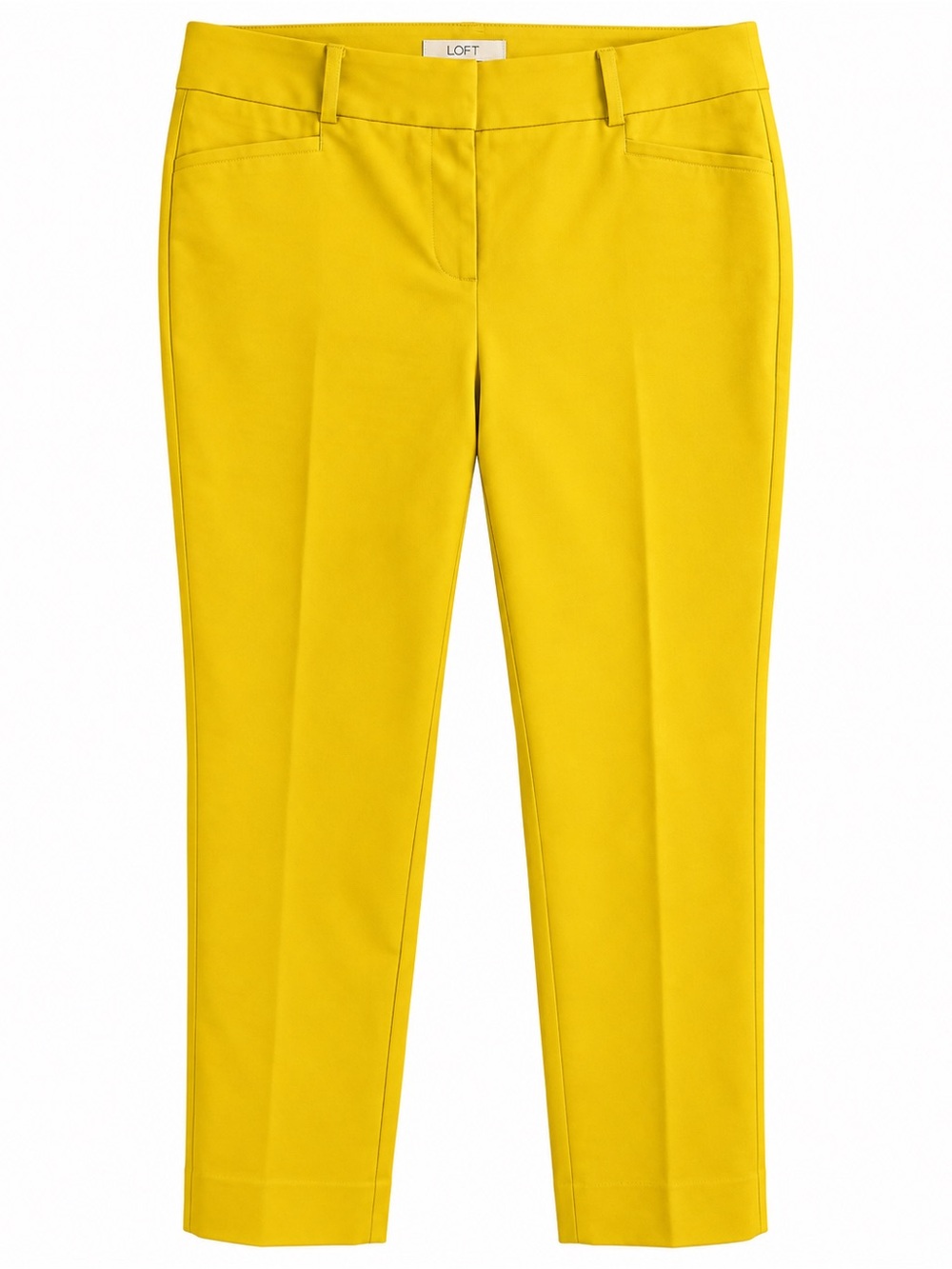LOFT Marisa Size 8 Yellow Mustard Ankle Pants Cropped Preppy Trouser